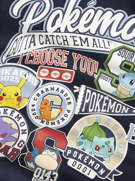 NAME IT Kids' Cotton Blend Pokémon Graphic Hoodie, Navy Blazer - view 2, Navy Blazer