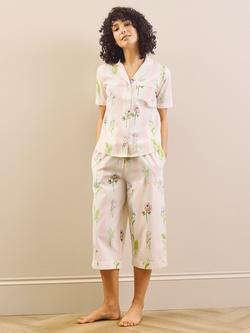 Their Nibs Cotton Capri Floral Print Pyjamas, White, White