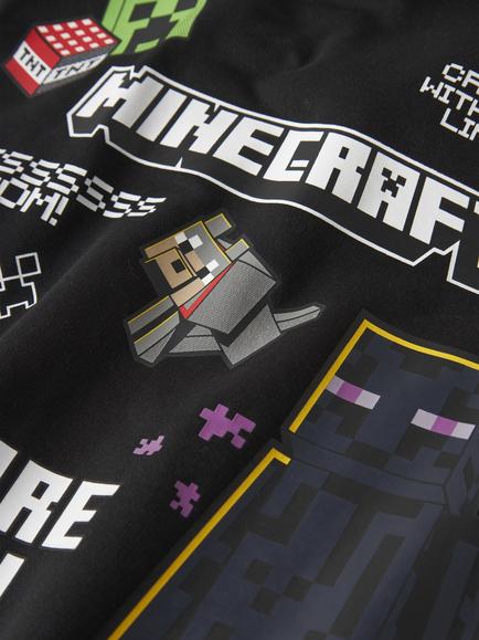NAME IT Kids' Cotton Blend Minecraft Graphic Hoodie, Black - view 2, Black