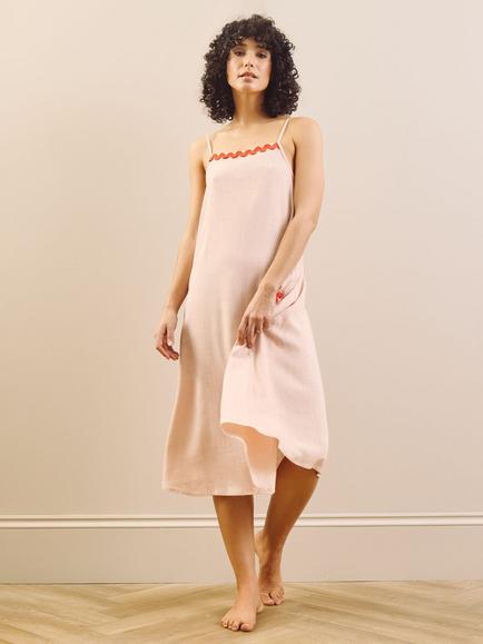 Their Nibs Linen Blend Night Dress, Blush