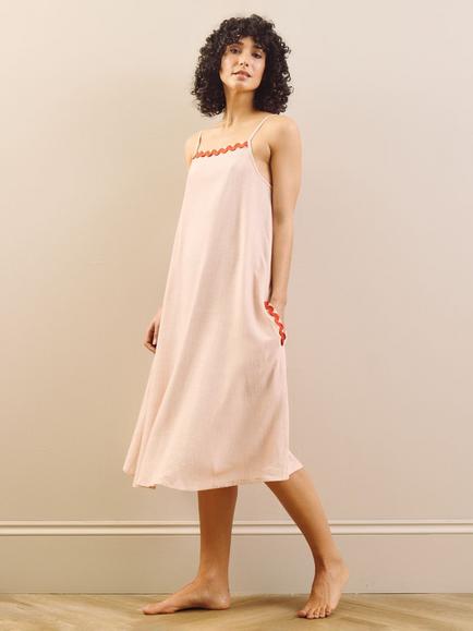 Their Nibs Linen Blend Night Dress - view 2, Blush