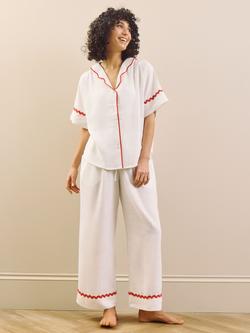 Their Nibs Linen Blend Long Pyjamas, White, White