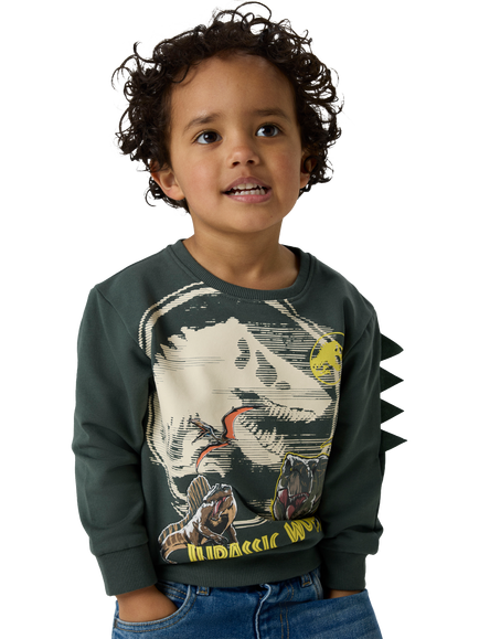 NAME IT Kids' Cotton Blend Long Sleeve Jurassic World Sweatshirt, Urban Chic, Urban Chic