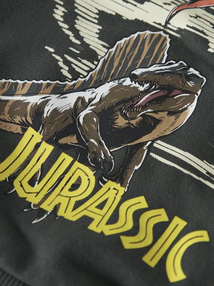 NAME IT Kids' Cotton Blend Long Sleeve Jurassic World Sweatshirt, Urban Chic - view 2, Urban Chic