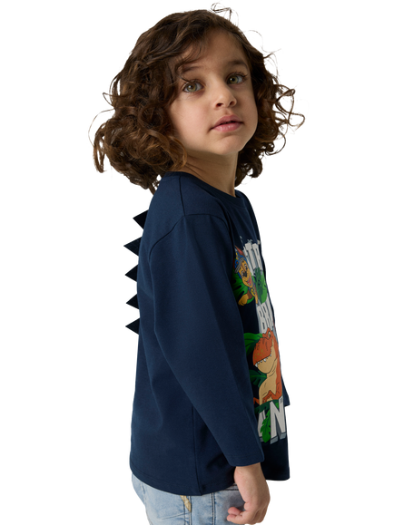 NAME IT Kids' Cotton Blend Long Sleeve PAW Patrol Top, Navy Blazer - view 2, Navy Blazer