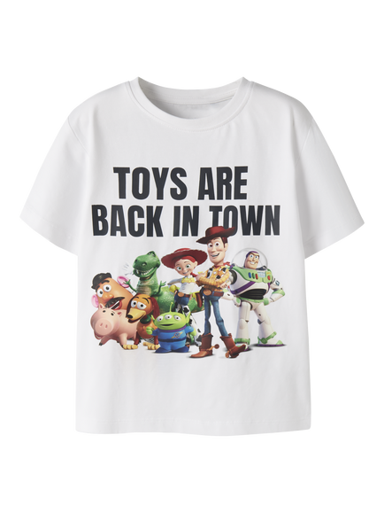 NAME IT Kids' Cotton Short Sleeve Toy Story T-Shirt, Bright White, Bright White