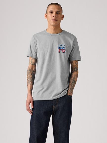 Levi's Relaxed Fit Graphic Short Sleeve T-Shirt, Mid Heather Gray, Mid Heather Gray