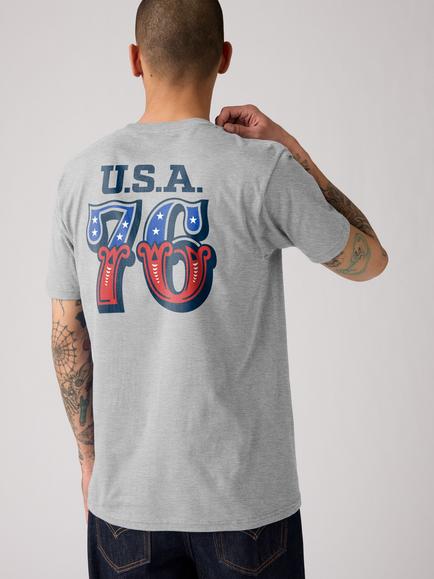 Levi's Relaxed Fit Graphic Short Sleeve T-Shirt, Mid Heather Gray - view 2, Mid Heather Gray