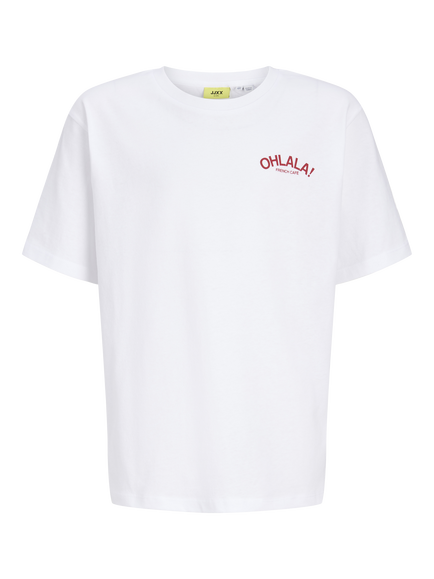 JJXX Kids' Millow Short Sleeve Graphic Print T-Shirt, Bright White, Bright White