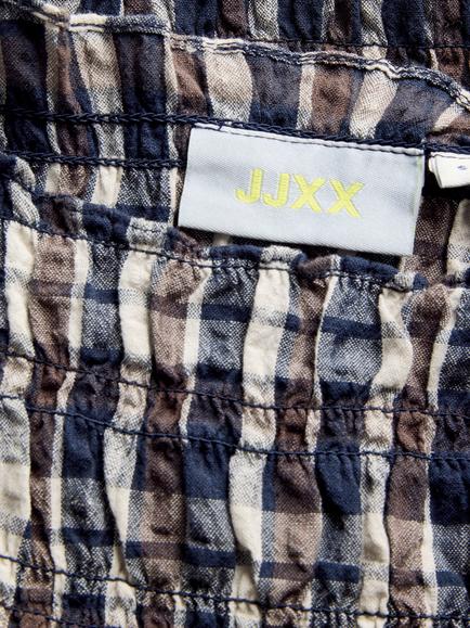 JJXX Kids' Zana Pure Cotton Smock Check Long Sleeve Top, Multi - view 2, Multi