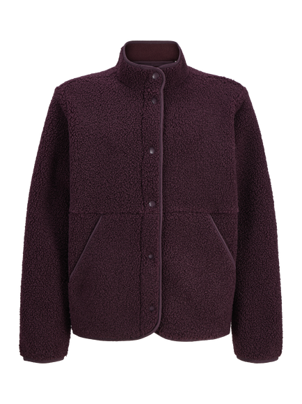 JJXX Kids' Vera Teddy Textured Fleece Jacket, Wine, Wine