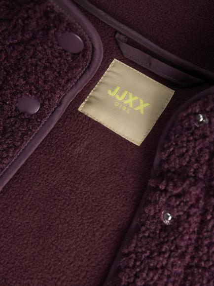 JJXX Kids' Vera Teddy Textured Fleece Jacket, Wine - view 2, Wine