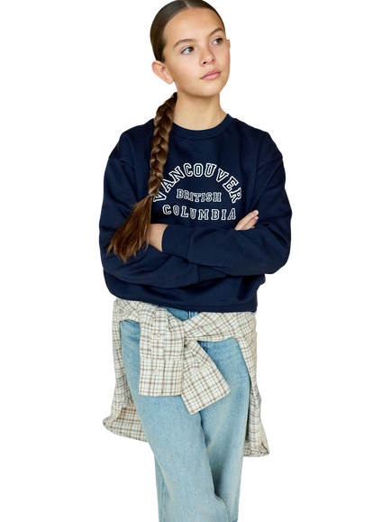 JJXX Kids' Millow Fleece Sweatshirt, Dark Blue, Dark Blue