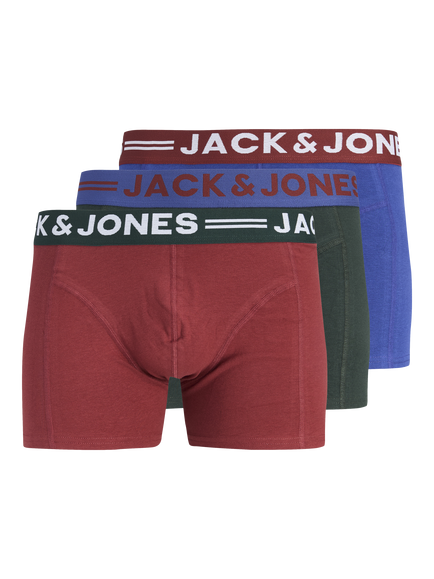 Jack & Jones Kids' Lichfield Cotton Blend Trunks, Pack of 3, Multi, Multi