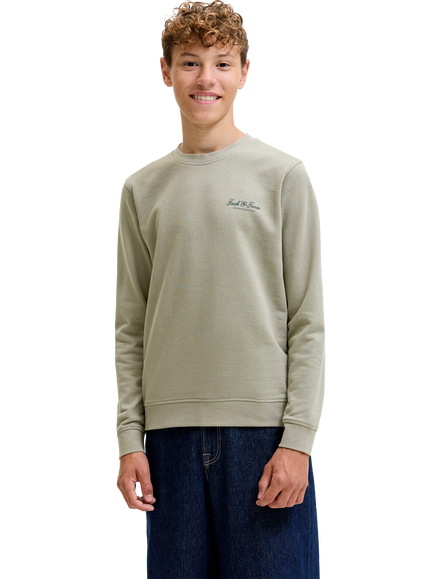 Jack & Jones Kids' Archive Long Sleeve Sweatshirt, Vetiver, Vetiver