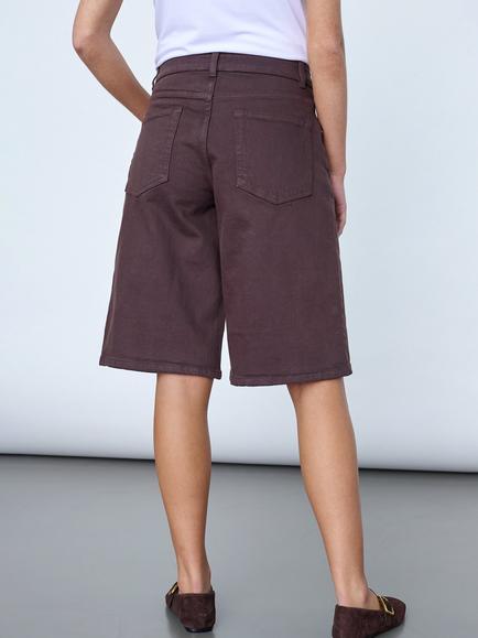 Sisters Point Ofria Mid-Rise Culotte Shorts, Chocolate - view 2, Chocolate