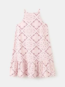 Mango Kids' Floral Ruffle Hem Tunic Dress, Pink - view 2, Pink