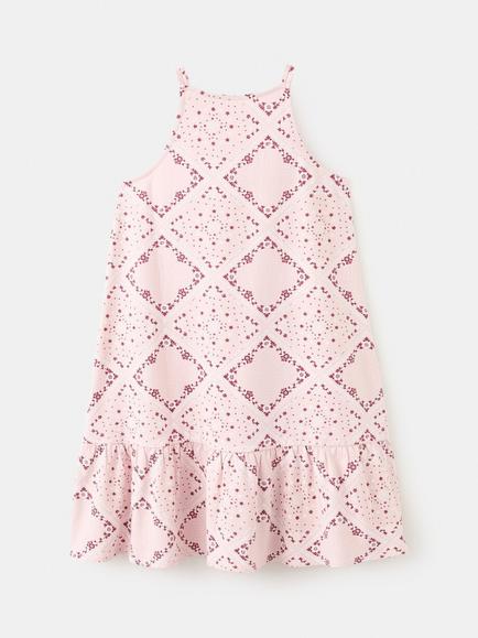 Mango Kids' Floral Ruffle Hem Tunic Dress, Pink - view 2, Pink