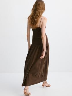 Mango Slip Midi Knit Dress, Chocolate - view 2, Chocolate