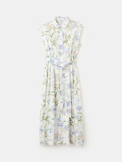 Mango Floral Sleeveless Belted Shirt Dress, Raw, Raw
