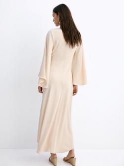 Mango Draped Flared Sleeves Maxi Dress - view 2, Pale Pink