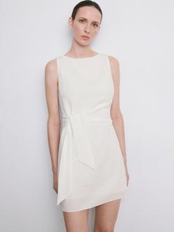 Mango Tie Waist Sleeveless Mini Dress, Raw, Raw