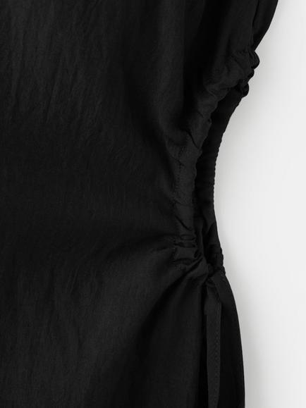 Mango Side Cutout Tie Side Midi Dress, Black - view 2, Black