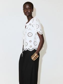 Mango Blusa Broderie Blouse, Off White