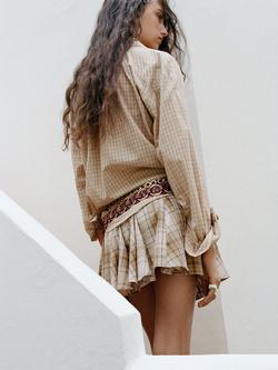 Mango Check Shirt, Brown - view 2, Brown