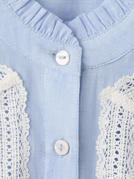 Mango Lace Blouse, Sky Blue - view 2, Sky Blue