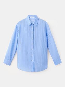Mango Striped Shirt, Sky Blue, Sky Blue
