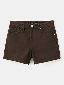 Mango Zoey Mid Rise Shorts, Chocolate, Chocolate