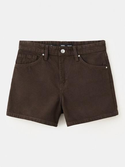 Mango Zoey Mid Rise Shorts, Chocolate, Chocolate