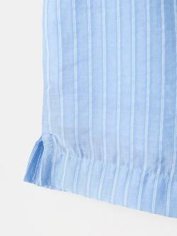 Mango Tailored Mid Rise Striped Mini Shorts, Sky Blue - view 2, Sky Blue