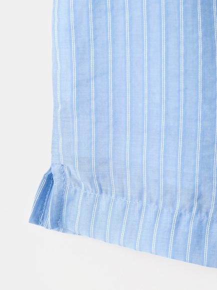 Mango Tailored Mid Rise Striped Mini Shorts, Sky Blue - view 2, Sky Blue
