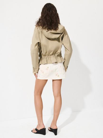 Mango Embroidered Mini Skirt, White - view 2, White
