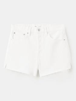 Mango Mid Rise Mini Denim Shorts, White, White