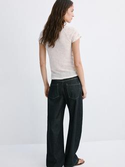 Mango Detailed T-Shirt, Beige - view 2, Beige