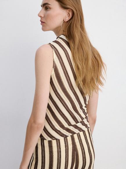 Mango Asymmetric Top, Brown - view 2, Brown