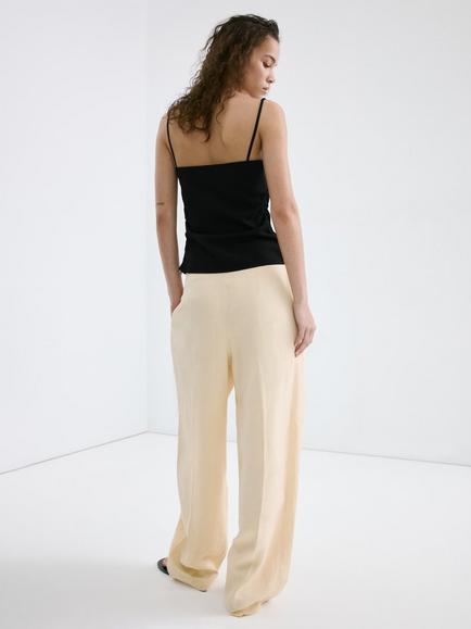 Mango Riga Square Neck Camisole, Black - view 2, Black