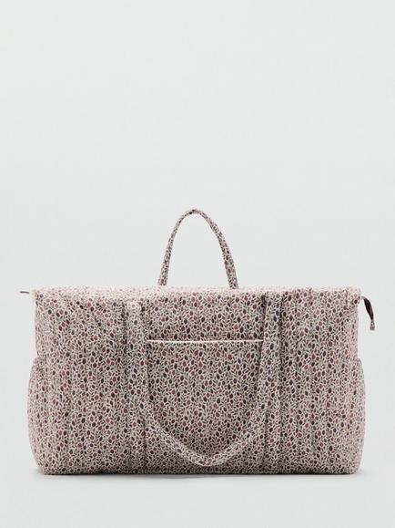 Mango Quilted Weekend Maternity Bag, Off White/Multi, Off White/Multi