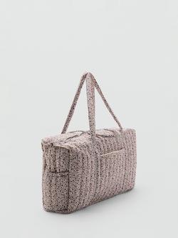 Mango Quilted Weekend Maternity Bag, Off White/Multi - view 2, Off White/Multi