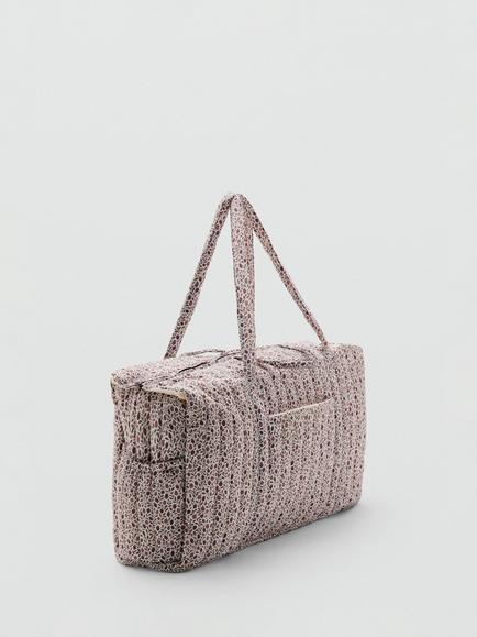Mango Quilted Weekend Maternity Bag, Off White/Multi - view 2, Off White/Multi