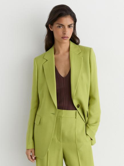 Reiss Jodie Single Breasted Blazer, Green, Green