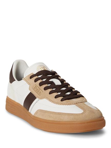 Polo Ralph Lauren Bedford Suede Lace Up Trainers, White/Brown - view 2, White/Brown