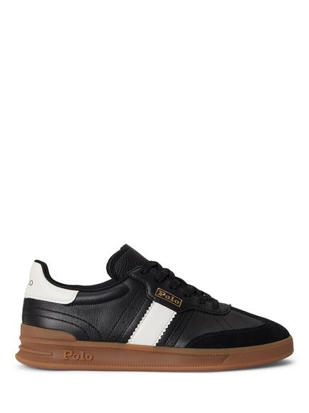 Polo Ralph Lauren Heritage Aera Suede Trainers, Black, Black
