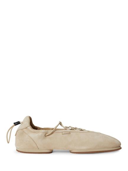 Polo Ralph Lauren Suede Lace Up Ballerina Trainers, Camel, Camel