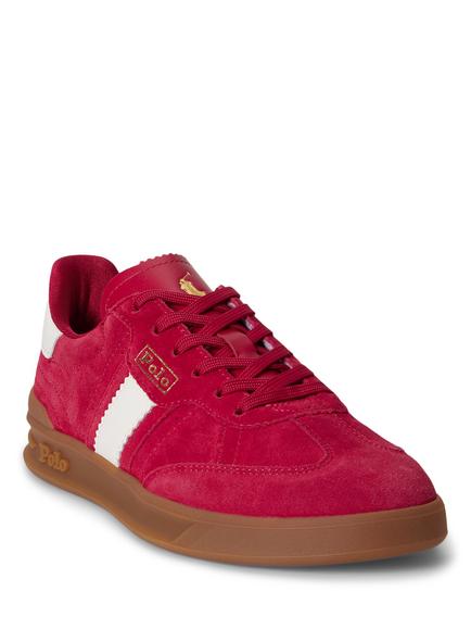 Polo Ralph Lauren Heritage Aera Suede Trainers, Red - view 2, Red