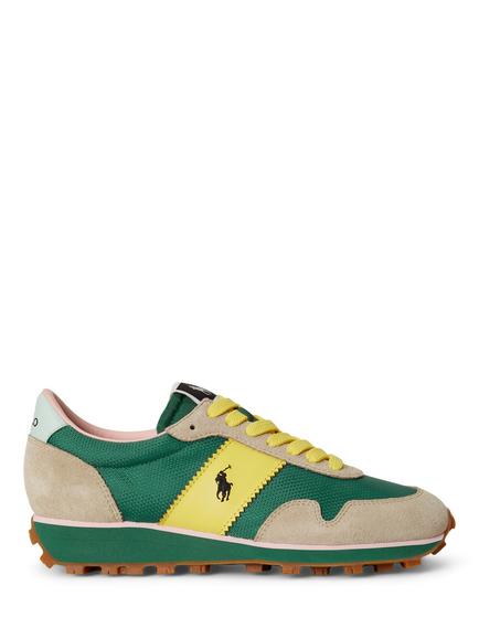 Polo Ralph Lauren Polo Trail 125 Lace Up Trainers, Green/Yellow, Green/Yellow