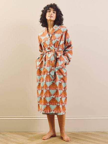 Their Nibs Cotton Grandpa Robe, Aqua, Aqua